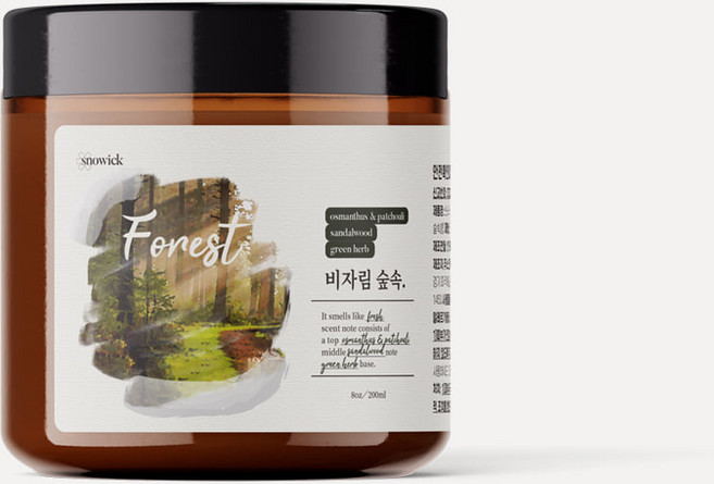 스노윅 별모양 우드심지 브라운 소이캔들 110g, 숲속, 1개, 숲속