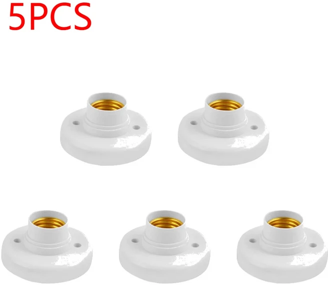 1-20Pcs 220V E27 램프 홀더 홈 복도 계단 라운드 전구 소켓베이스 흰색 플라스틱 천장, 04 5PCS