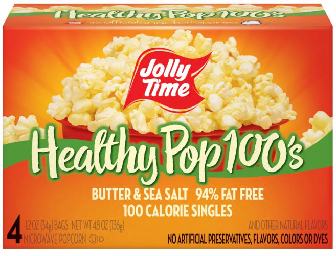 졸리타임 100 칼로리 헬시 팝 버터 글루텐 프리 홀 그레인, 136g, 1개