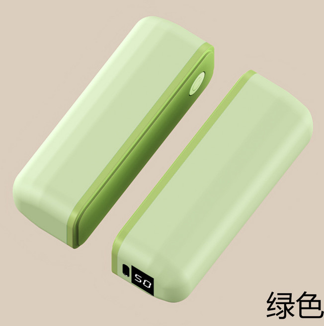 磁吸分體式迷你數顯USB充電暖手寶, 綠色-A33,A33