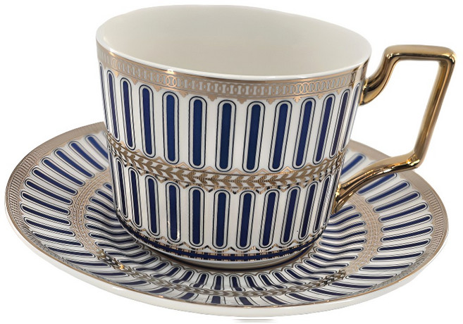 바사홈데코 로얄 골드라인 커피잔 유럽풍 찻잔 티컵소서 카페커피잔 찻잔세트, 1개, 핑크 1개