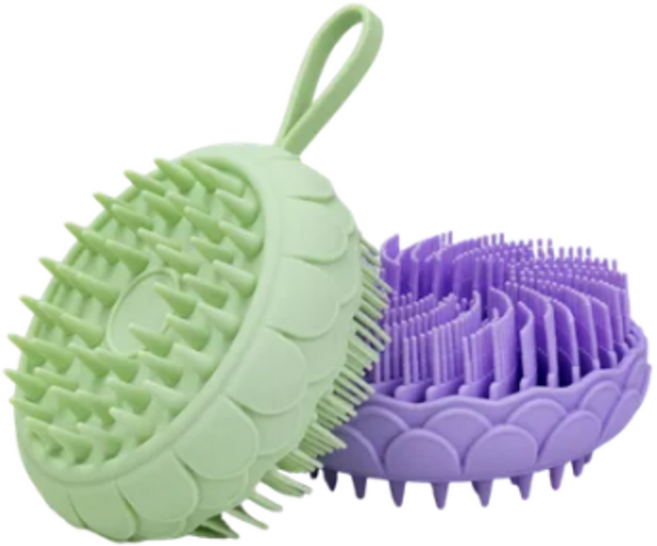 아가토스 실리콘 두피마사지기 1+1 샴푸브러쉬 두피브러시 두피케어 두피마사지, 2개, 1+1 실리콘 두피&바디 브러쉬(그린+퍼플)