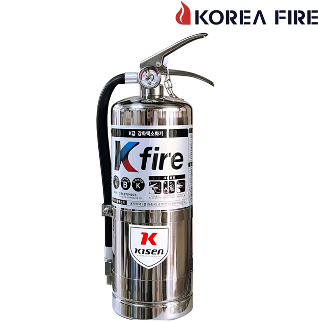 K급 소화기 3L + 스티커 KFI 국가검증, 은색, 1개