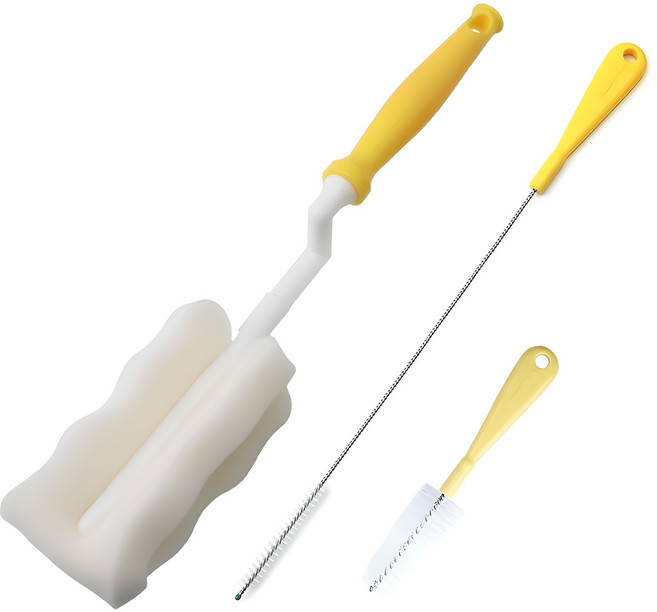 베이비베어 텀블러 세척솔 3종 세트, 노랑, 1개