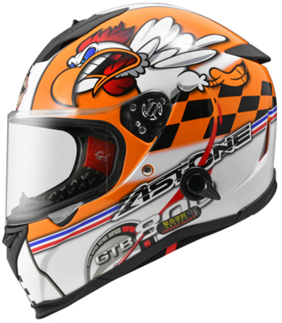 ASTONE GTB800 AO18 全罩安全帽 排齒扣 內墨鏡 眼鏡溝, 橙黃/黑白,3XL