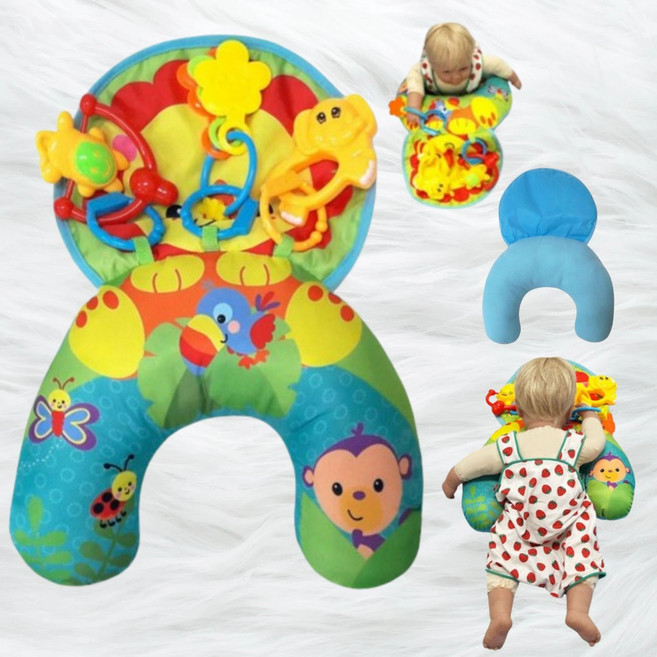 터미타임 아기 배밀이 딸랑이 쿠션 신생아 감각발달 운동매트 사이즈 25 x 45cm