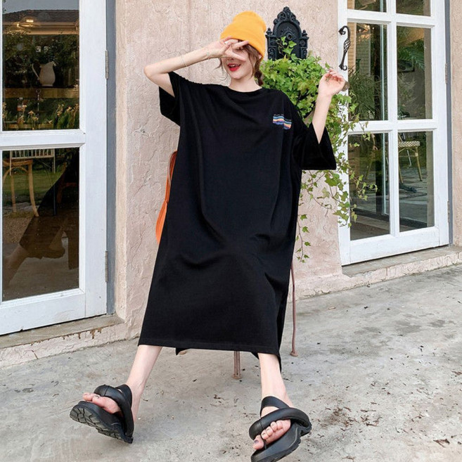 더모은 체형커버 원피스 루즈핏 롱 반팔