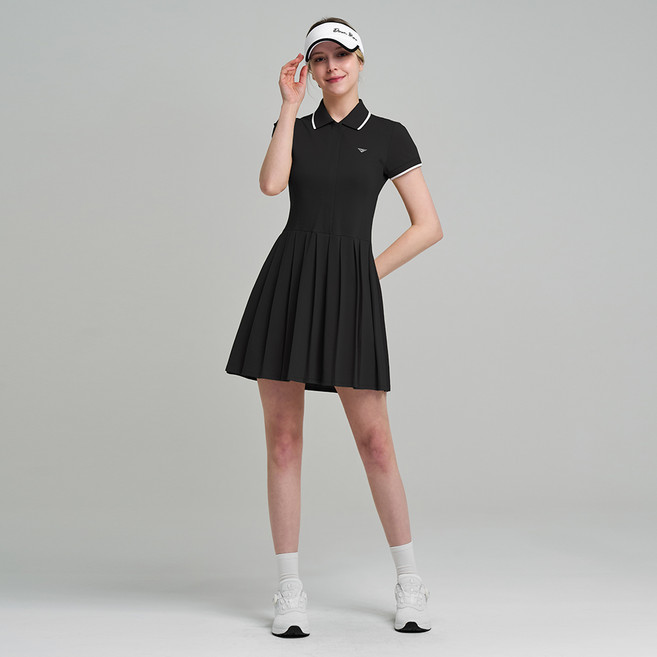 다운블로우 스포츠 기능성 골프웨어 스포티 카라 반팔 플리츠 원피스 DB9002