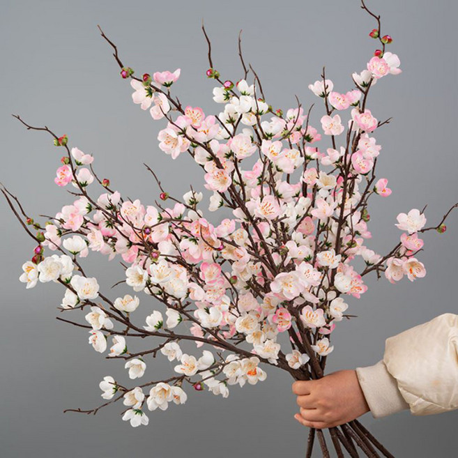 osshop 매화 조화 90cm, 3개, 매화 90cm - 연핑크