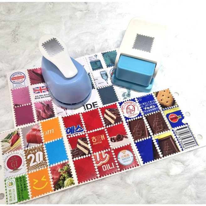 블리스키미 우표 펀치 우편 펀칭기 다꾸 다이어리 일기장 데코 종이 커팅기, 1개, 얇은종이용