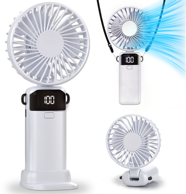 YGGDRAVA 휴대용 접이식 선풍기 써큘레이터, 흰색, FWSM-S1