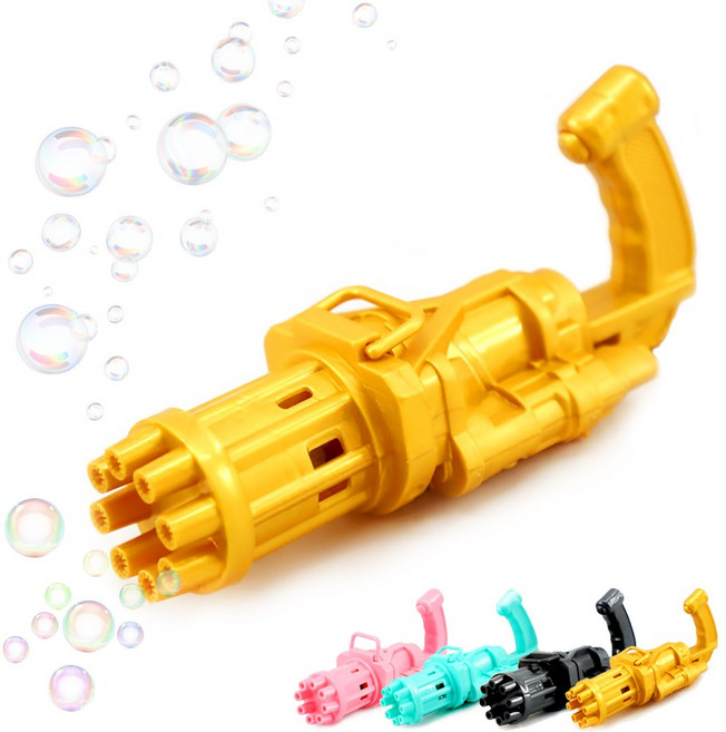 스투피드 비눗방울 KC인증, 개틀링 버블건 (골드) + 전용 용액, 1개