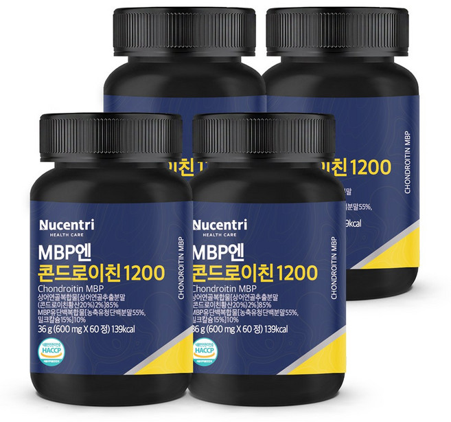 뉴센트리 콘드로이친 1200 MBP 식약처 HACCP 인증, 4개, 60정