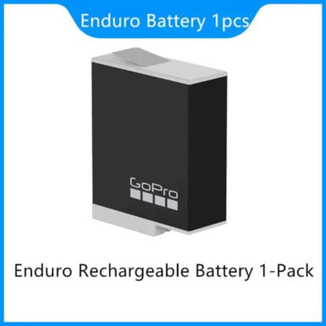 엔듀로 충전식 배터리 고프로 HERO12 HERO11 HERO10 블랙 듀얼 배터리 충전기 공식 고프로 12 11 10 1720mAh, Enduro Battery 1pcs, 1개