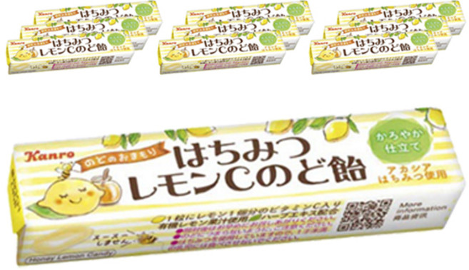 Kanro 甘樂 蜂蜜檸檬維他命C潤喉糖, 10條