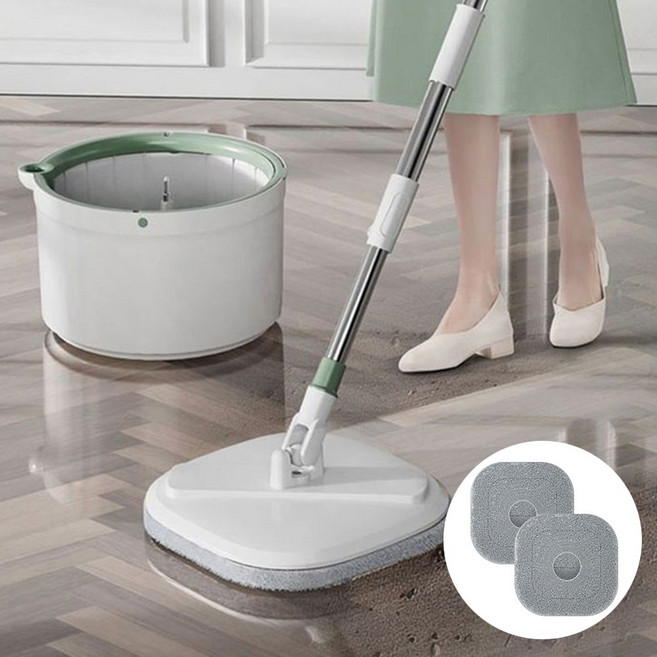 통돌이 회전물걸레 탈수 밀대걸레 회전밀대 업소용 청소기, 풀세트+리필걸레 2개, 1개