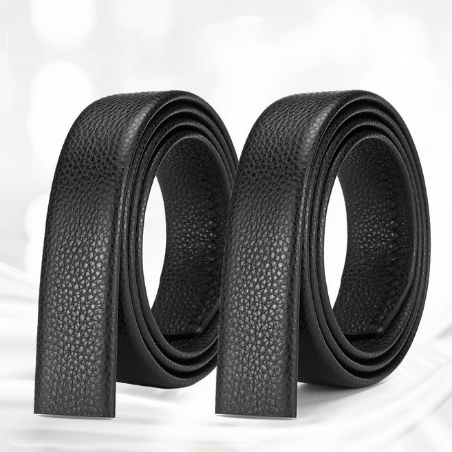 Aesero 벨트 남성 자동벨트 교체용 천연소가죽벨트 청바지 정장 단색 벨트끈 1+1