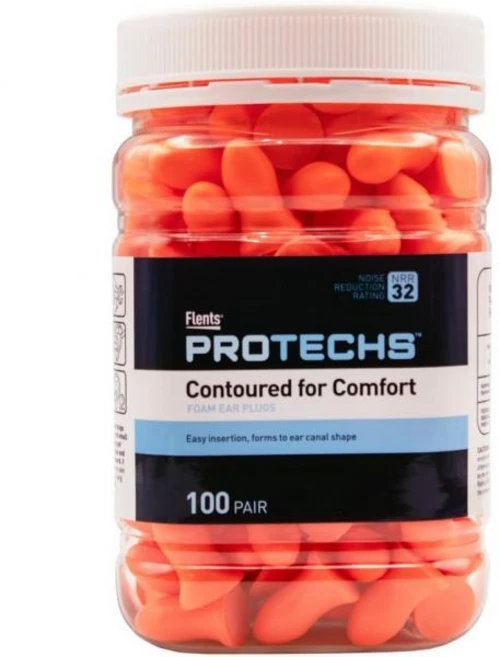 Flents Protechs 폼 이어플러그 편안한 윤곽 디자인 시끄러운 소음 환경에서의 작업 중장비 건설 공부 및 여행에 적합 NRR 32 오렌지 사용 편리 미, Orange, 100 pair (Pack of 1) - 쿠팡