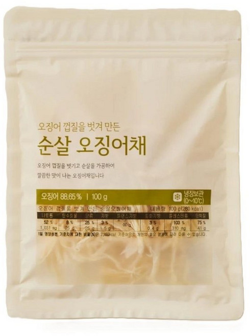 ORGA 올가 껍질벗긴 순살 진미 오징어 100g, 상세설명참조, 1개