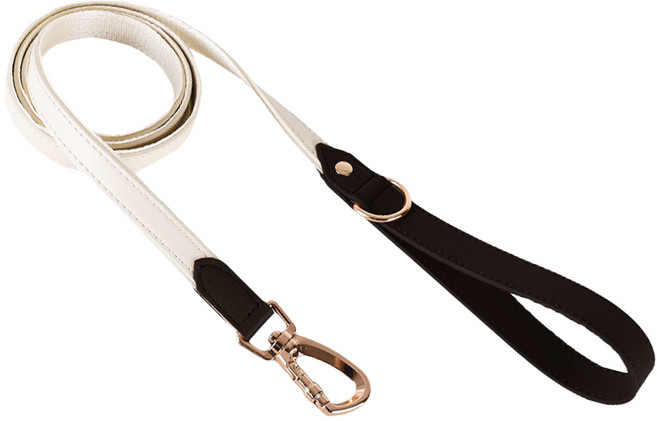 강아지 소프트 레더 가죽 리드줄 중형견 대형견, 블랙, 1개