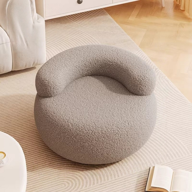 WHH 스툴 등받이 후리스 현관 의자, 1개, 그레이