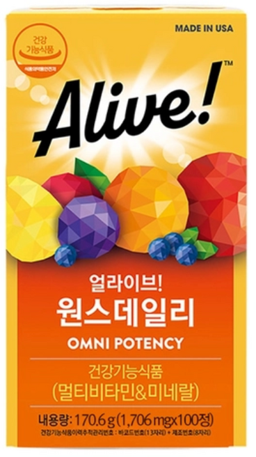 얼라이브 원스 데일리 멀티비타민, 100정, 1개