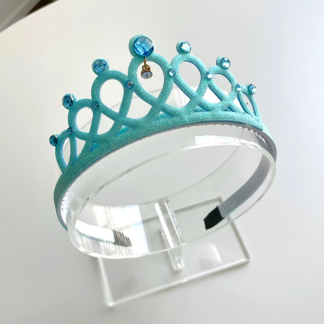 공주 왕관 머리띠 아동 유아 티아라 큐빅 글리터 헤어밴드 액세서리 발표회 생일파티 선물