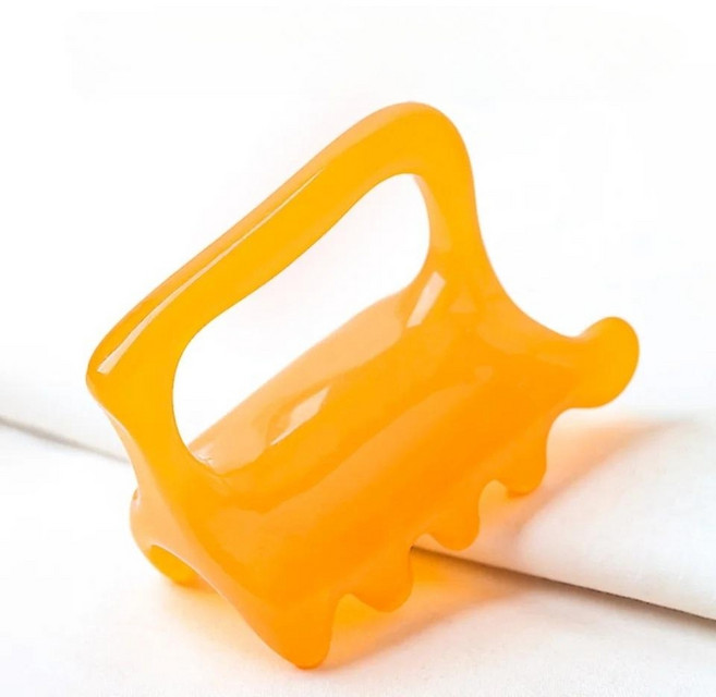 얼굴 괄사 마사지기 페이스 목 어깨 피부탄력 마사지 도구, 브라운