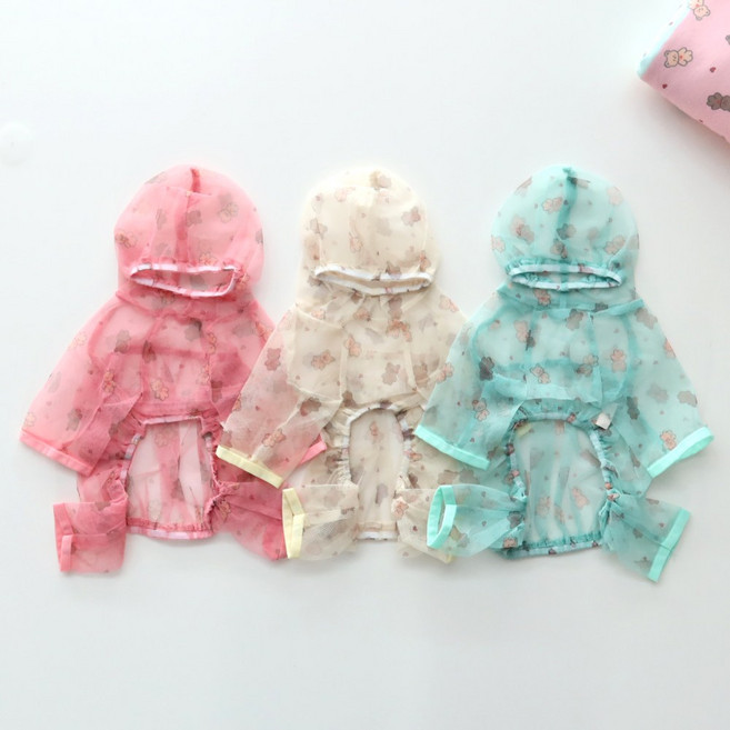 강아지옷 해충방지 안티버그 망사 올인원 애견의류, 1개, 레드