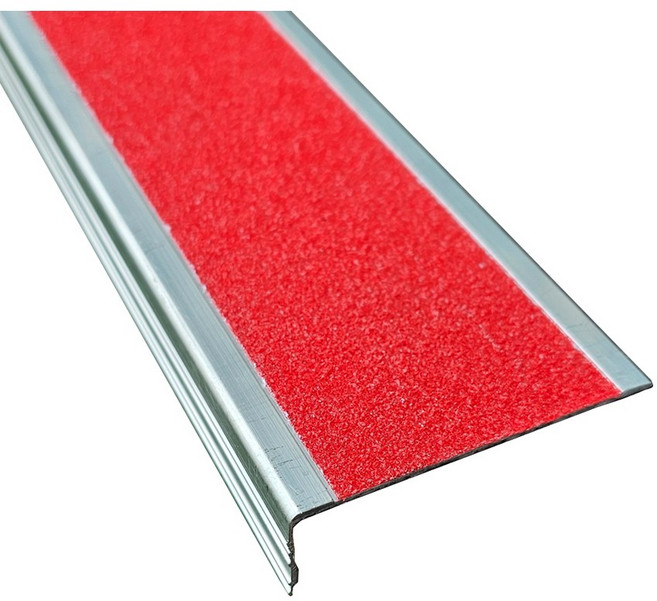 에스티씨(STC) 1500mm 계단논슬립 미끄럼방지 세라믹논슬립 ㄱ자형논슬립 학교 병원 경사로 미끄럼방지 산책로 아파트 카페 학원 산사 성당, 레드, 1개