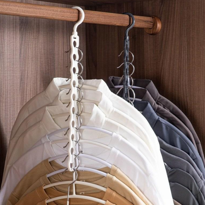 플라이업 공간 활용 만능 멀티 옷걸이 2개 1세트, 1개, 블랙