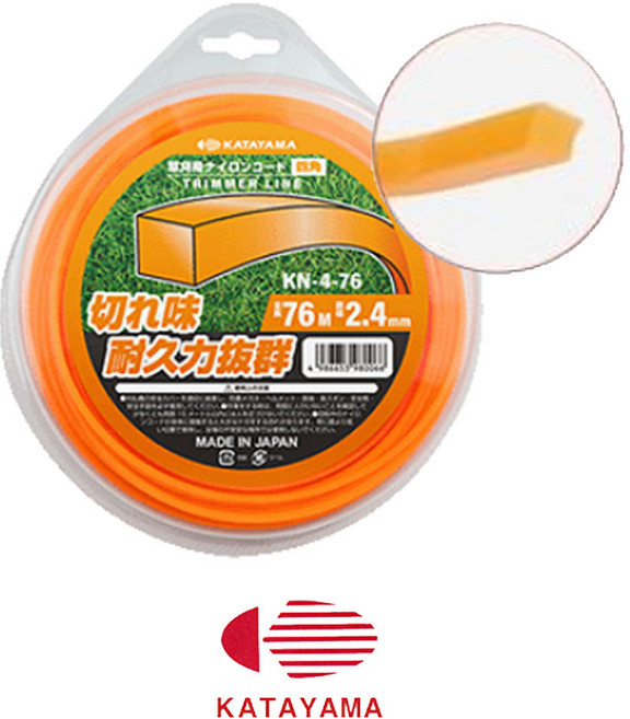 카타야마 2.4mmX40M 사각 예초기끈 KN-4-40 벌초 잔디정리 제초작업, KN-4-76(2.4x76M), 1개