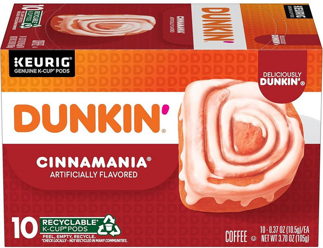 던킨 혼합 맛 커피 버라이어티 팩 큐리그 K컵 포드 60개, Cinnamania, 10 Count Pack of 6, 10.5g