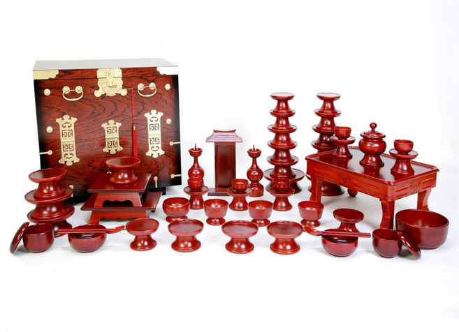 남원목기공예 문화재 물푸레 제기 55p+제기함, 1개