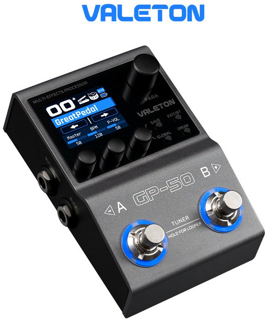 베일톤 GP-50 기타 멀티이펙터 IR 로더 루퍼 내장 블루투스 충전식 GP50 Valeton, 1개, Valeton GP-50