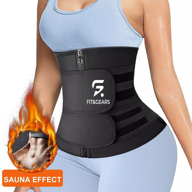 핏기어즈 지퍼형 헬스코르셋, 흰색로고, 1개