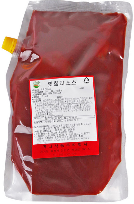 전문점용 가나 핫칠리소스 2.5kg, 1개