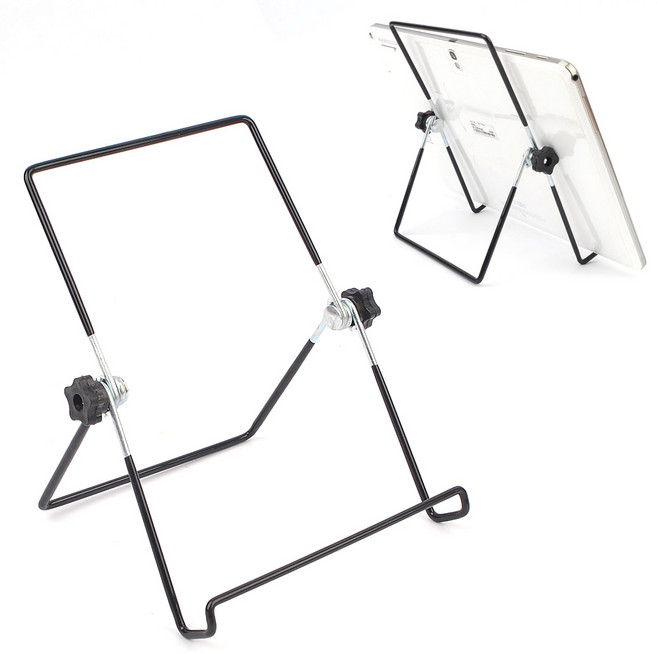 심플 스탠드 태블릿 거치대 데스크테리어 독서대 휴대용 모니터, 1개, 블랙