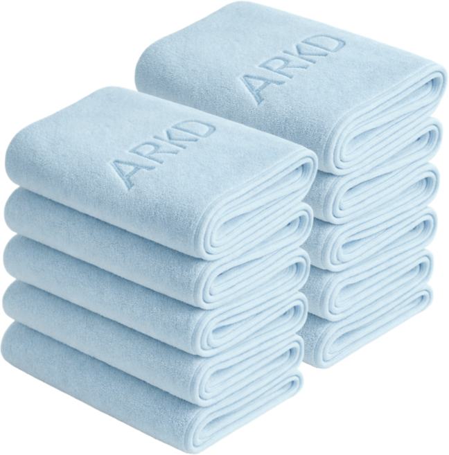 아크디 먼지없는 호텔 고급 수건, 10개, 베이비블루