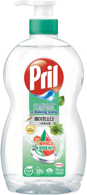 프릴 시크릿 오브 베이킹소다 주방세제 그린허브향, 700ml, 1개