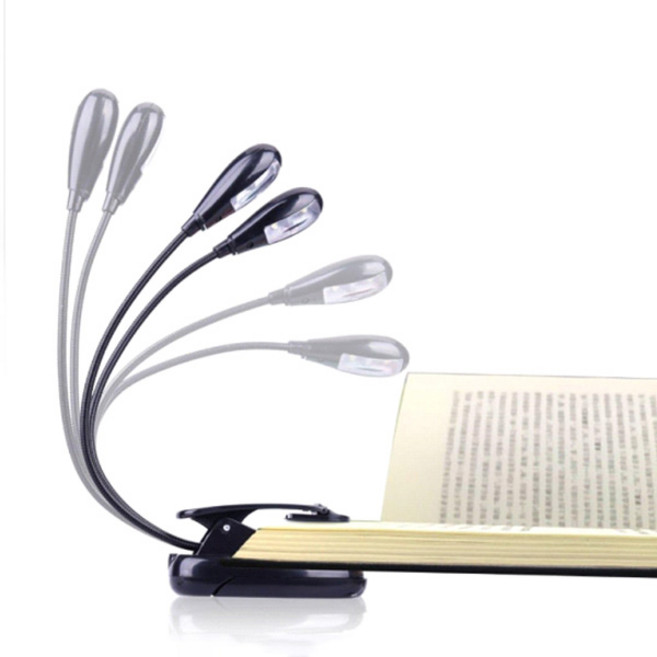 멀티라이트 더듬이 투헤드 4LED 8LED 집게 독서등 무드등 북라이트 악보보면대, 4LED블랙, 1개
