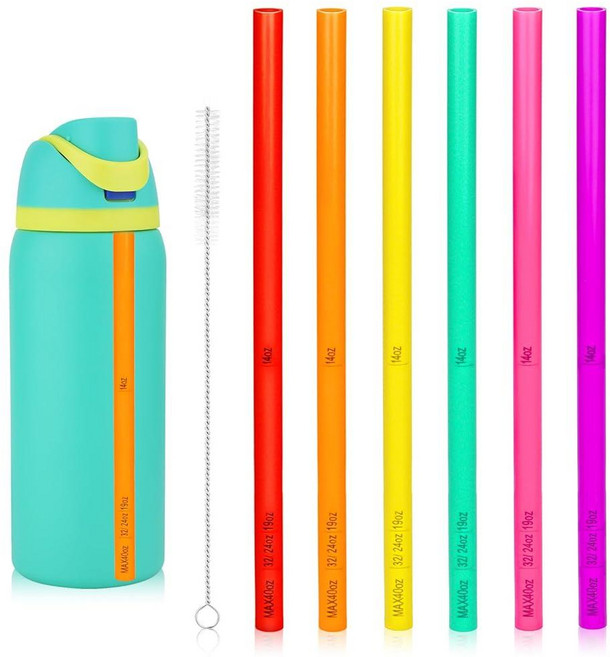 Owala FreeSip 680.4g(24온스) 946.4ml(32온스) 재사용 가능한 플라스틱 텀블러 컵 빨대 브러시 포함 물병 액세서리 부품 Owala 14/19/24, Owala FreeSip 680.4g(24온스) 946, 1개