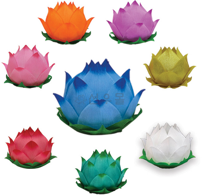 선우몰 만개연화등 특특소 소원등 15cm 야외용 실내용 연등 부처님오신날, 파랑