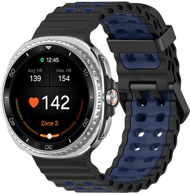 티엑스엘엑스 갤럭시워치 8 클래식 마린 밴드 스트랩, 블랙 미드나잇블루