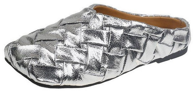 실버 뮬슬리퍼 니트 짜임 블로퍼 여름 데일리 편한 샌들