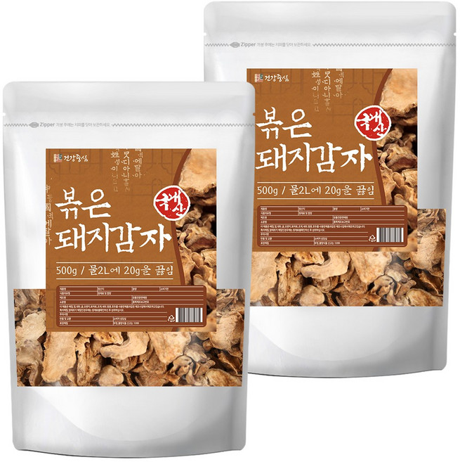 건강중심 국산 볶은 돼지감자 차 뚱딴지, 500g, 2개