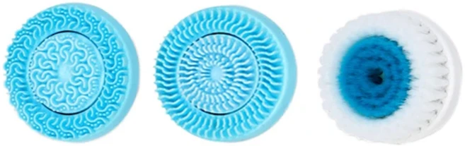 소닉 뉴 페이스 회전 클렌징 브러시 갈바니카 페이셜 스파 시스템 딥 클리닝 및 블랙헤드 제거 가능 신, 01 Blue 3 PCs Brush