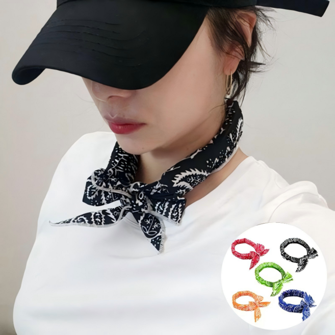 여름 아이스 쿨링 야외활동용 쿨 스카프 5P 세트, 5개, 혼합 컬러