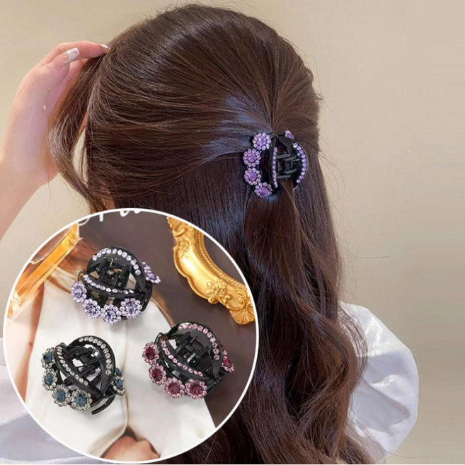 ZMBIRD 3종세트 플라워 큐빅 헤어 집게핀 중형 N883