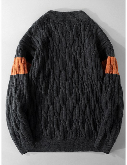 ANYOU 꽈배기 스웨터 남자 스웨터 긴팔 니트 톤온톤 니트